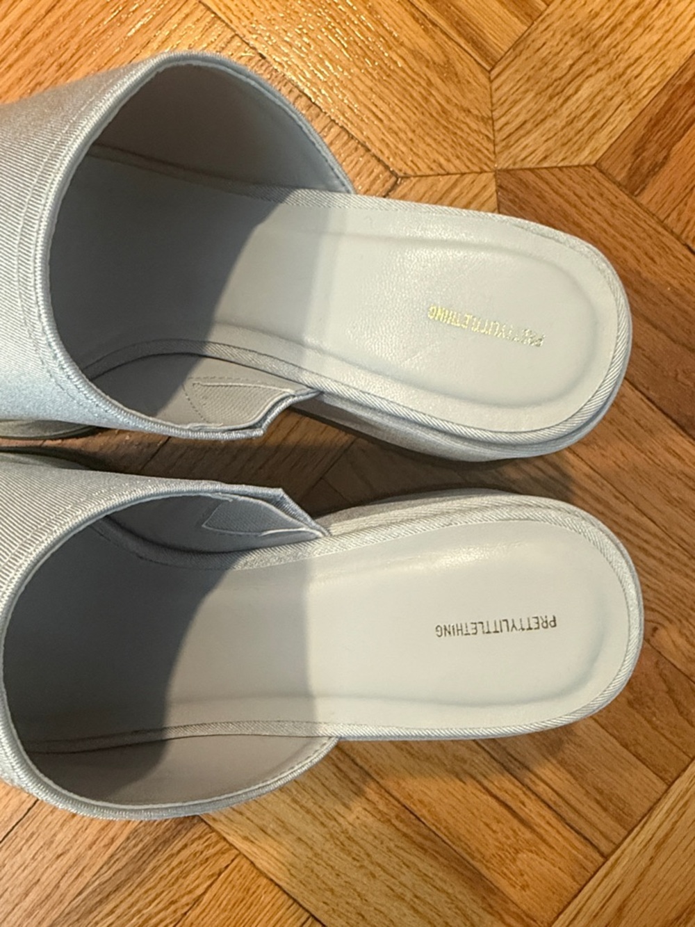 PrettyLittleThing Pale Blue Platform Slide Mules - Picture 4 of 4